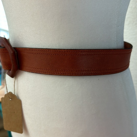Brown Medium size cowhide leather belt - Picture 3 of 5